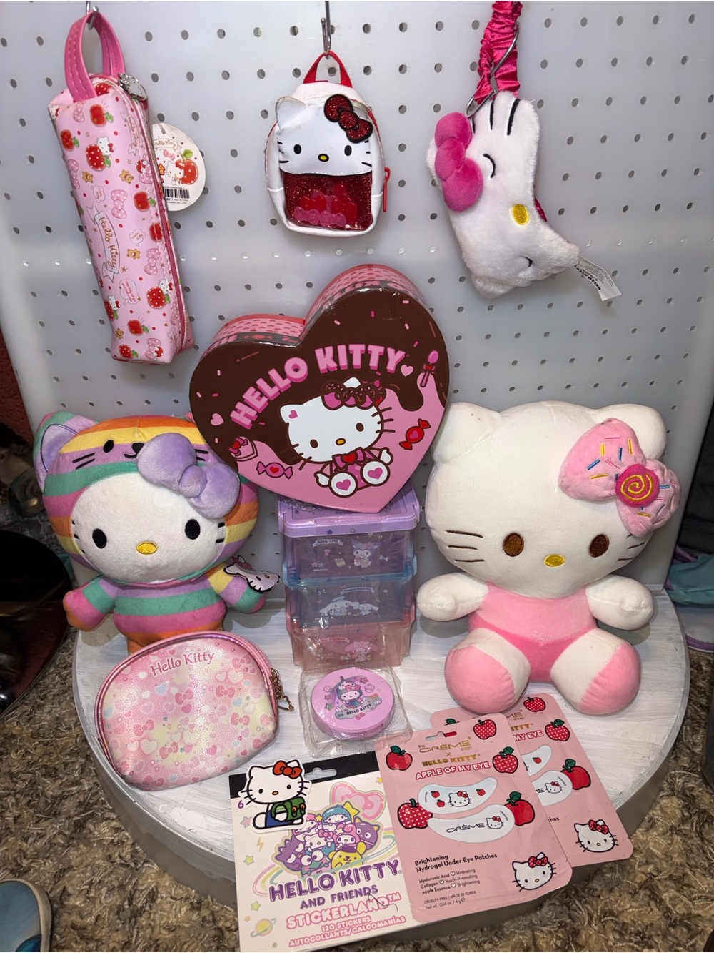 Hello Kitty Pink and Rainbow Plush Party Favor Set - Pink, White, Rainbow